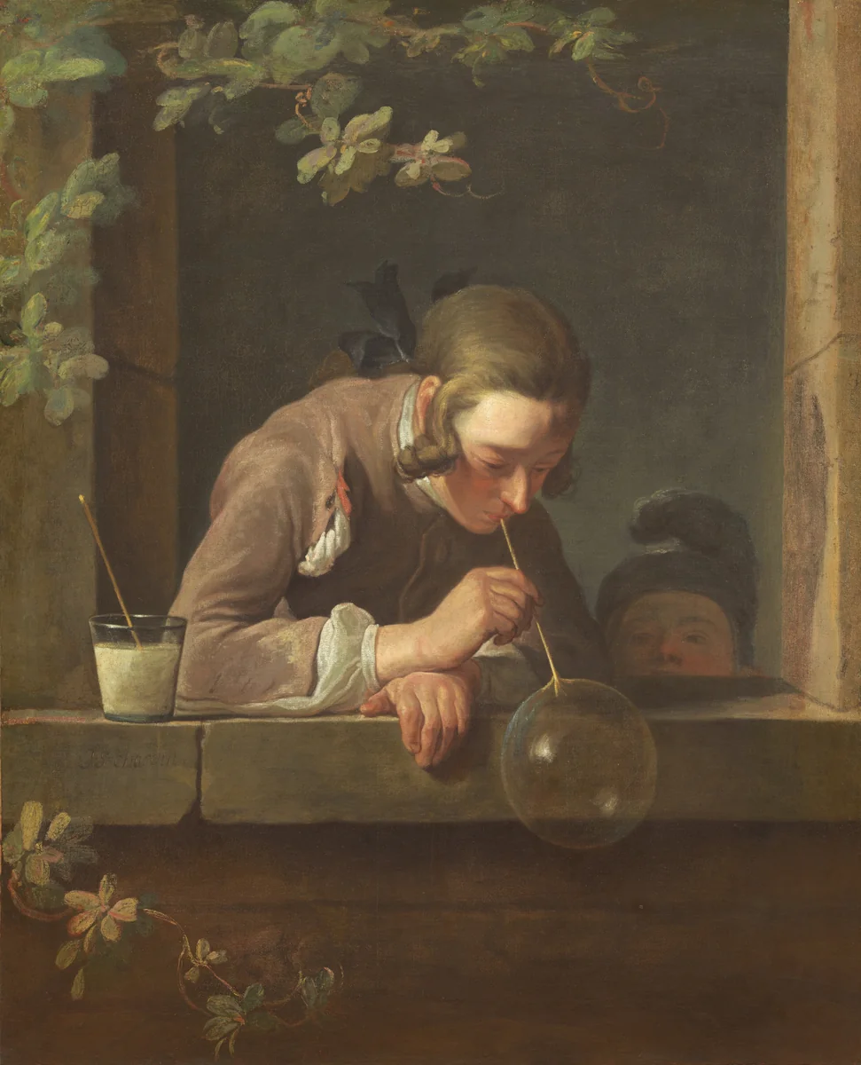 Soap Bubbles by Jean Siméon Chardin, painting, 1733-1734