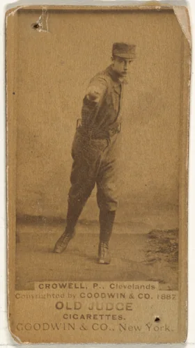 William Theodore "Billy" Crowell, Pitcher, Cleveland, from the Old Judge series (N172) for Old Judge Cigarettes by Goodwin & Company, photograph, 1887