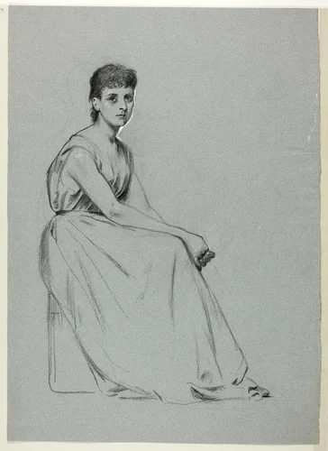 Seated Woman Facing Right by Henry Stacy Marks, drawing, 1849-1898