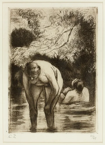 The Two Bathers by Camille Pissarro, print, 1895