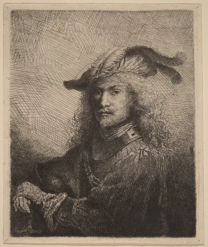 Portrait of an Officer by Ferdinand Bol, print, 1645