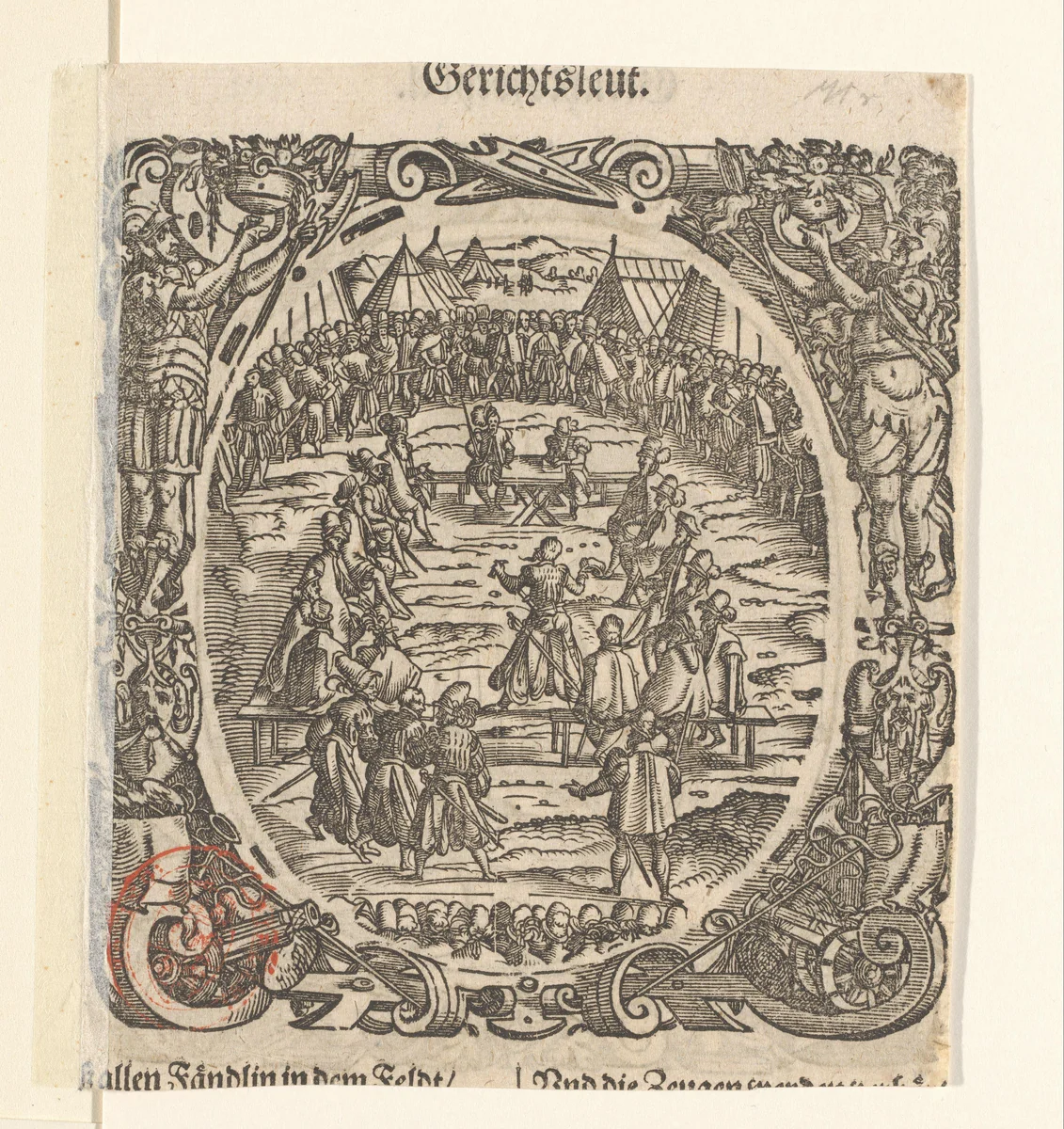 Zitting van de krijgsraad by Jost Amman, print, 1573
