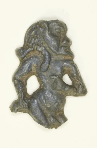 Amuletic Inlay of the God Bes Dancing by Egyptian, metalwork, -1336--1293