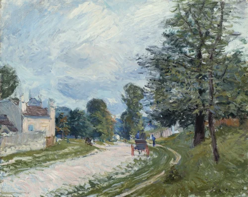 A Turn in the Road by Alfred Sisley, painting, 1873