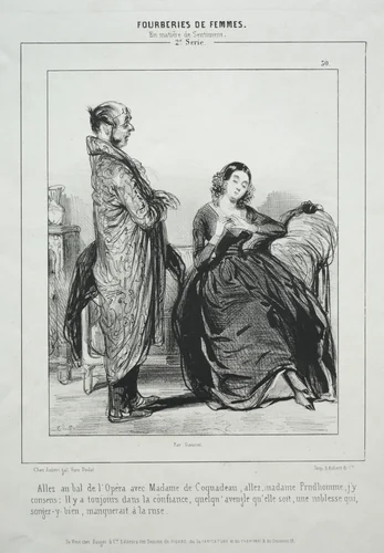 Fourberies de Femmes En Matière de Sentiment by Paul Gavarni, print, 1832-1846