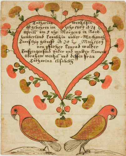 Baptismal Certificate of Catharina Wentzelsin by Unknown Artist, painting, 1809