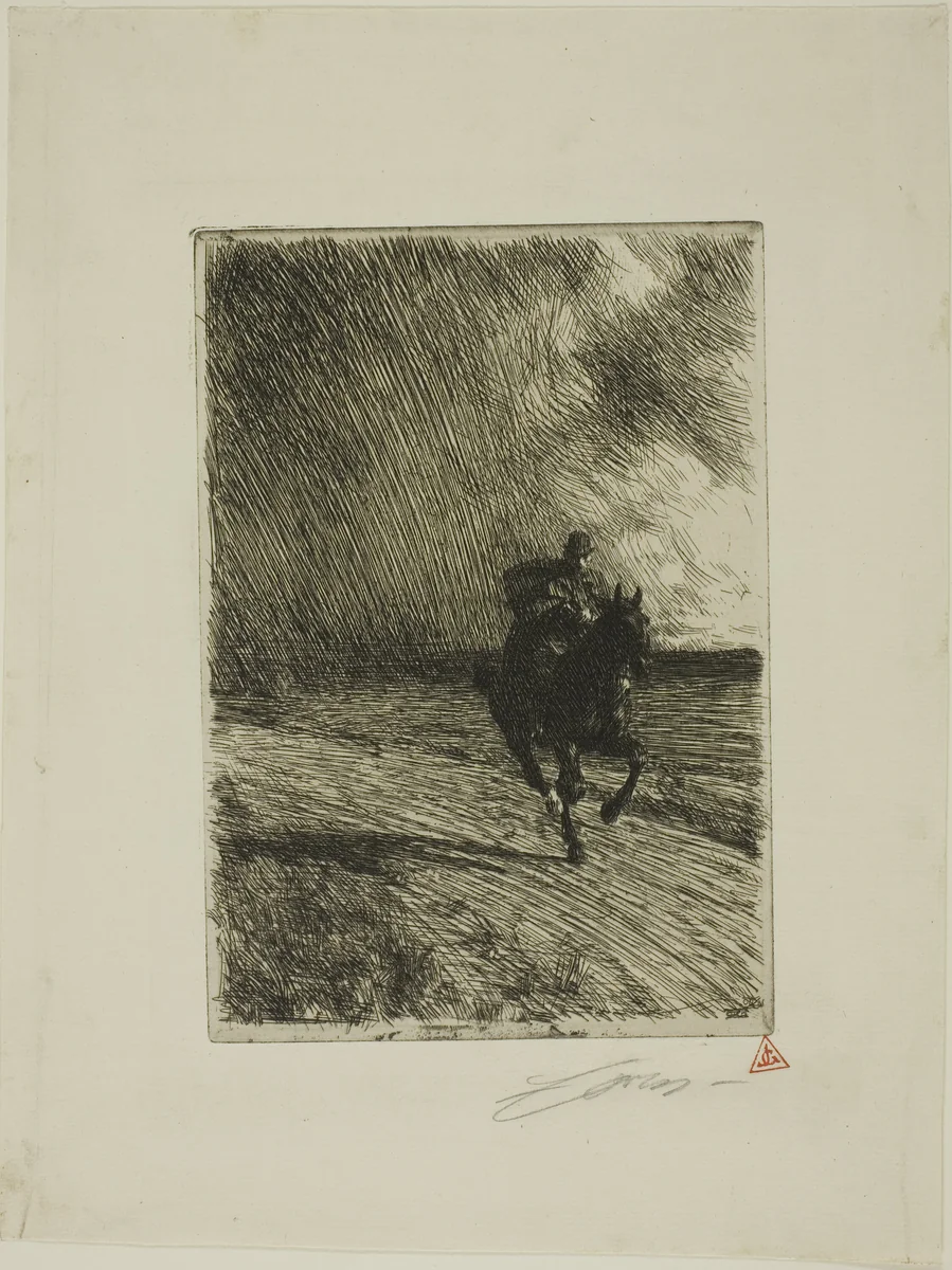 Storm by Anders Zorn, print, 1891