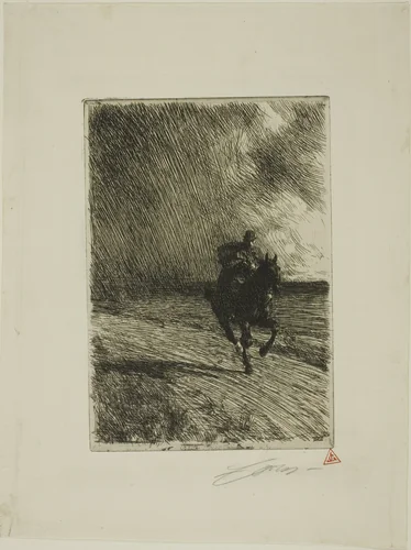 Storm by Anders Zorn, print, 1891