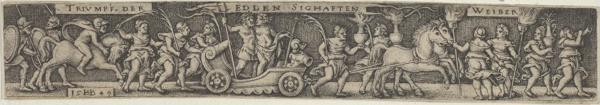 Triumphal Procession of the Noble Glorious Women by Sebald Beham, print, 1549-1600