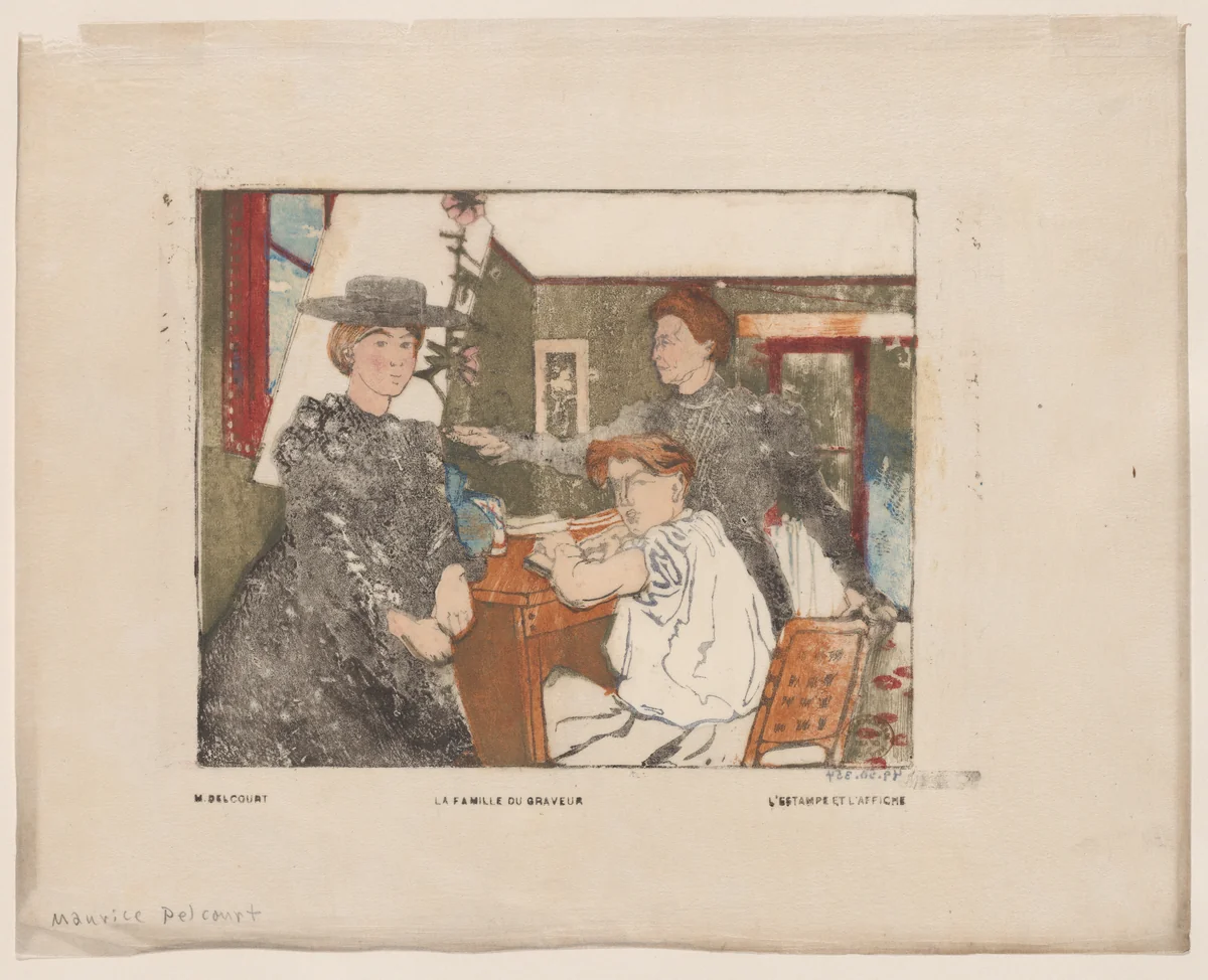 La Famille du graveur by Maurice Delcourt, print, 1898