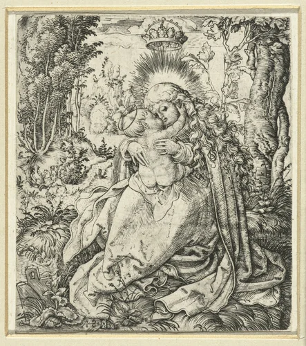 Maria met kind by Unknown, print, 1500-1550