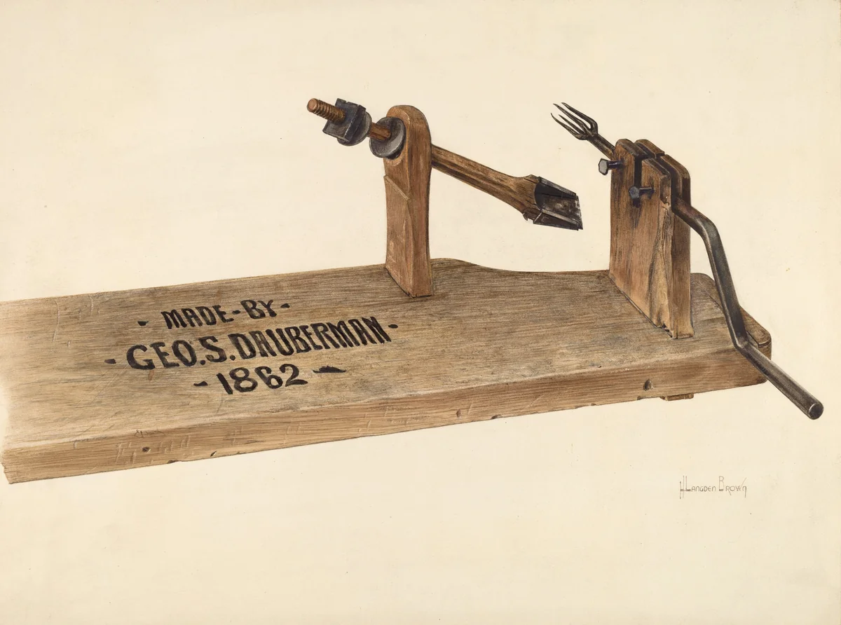 Apple Peeler by H. Langden Brown, index of american design, 1940