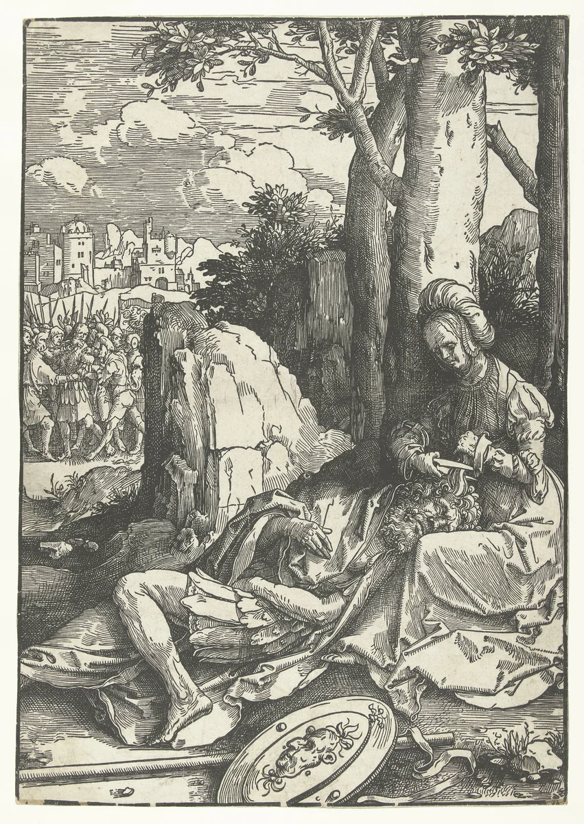 Simson en Delila by Lucas van Leyden, print, 1514-1516