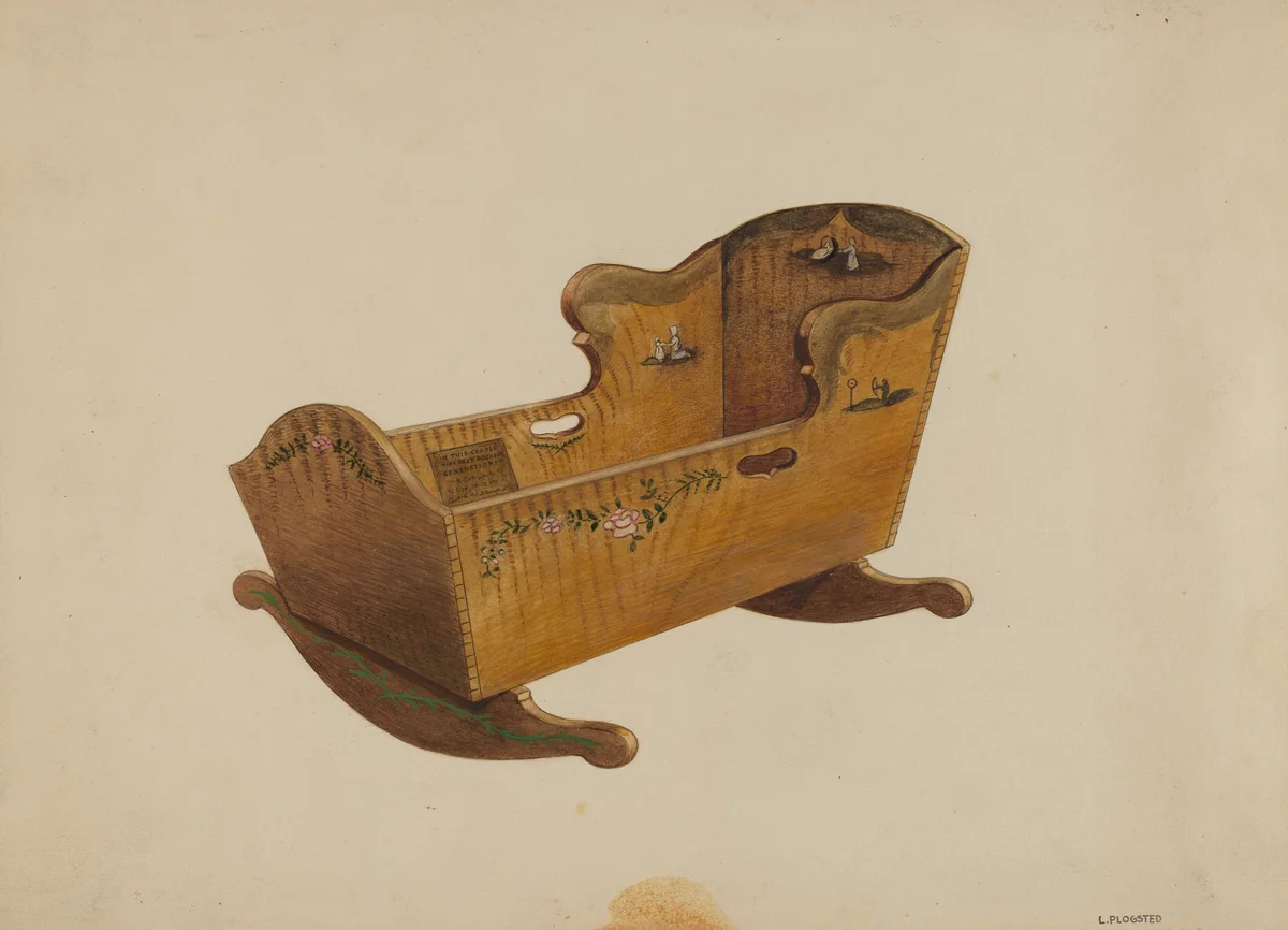Cradle by Louis Plogsted, index of american design, 1936