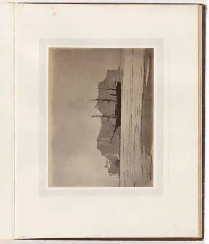 "The steamer, in an open lead, moored to the edge of the ice field" by George P. Critcherson, John L. Dunmore, William Bradford, photograph, 1869