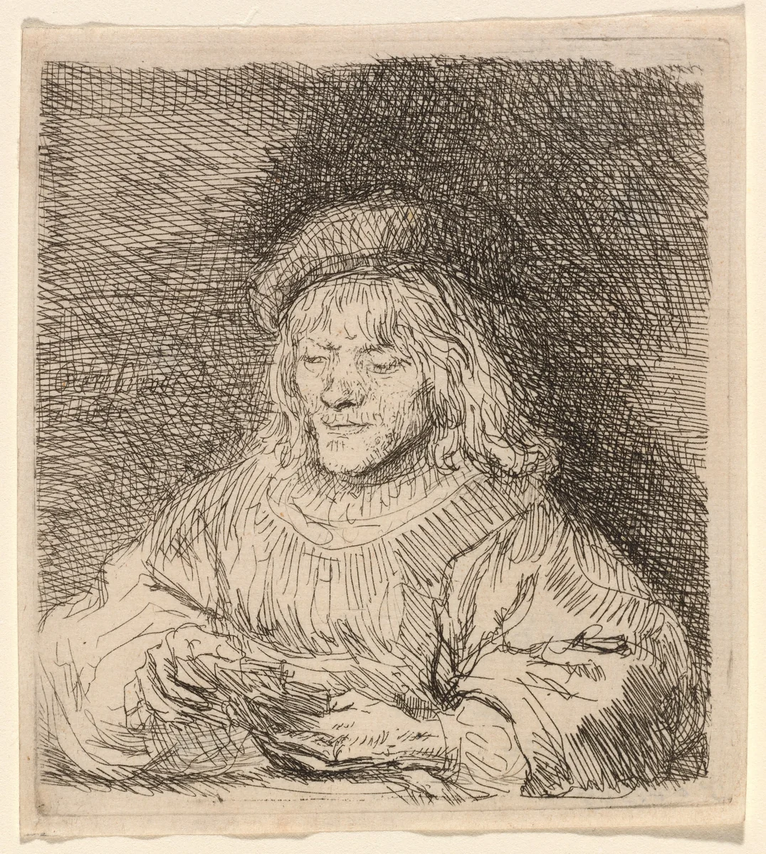 The Card Player by Rembrandt van Rijn, print, 1641