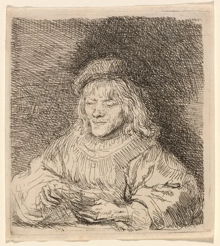 The Card Player by Rembrandt van Rijn, print, 1641