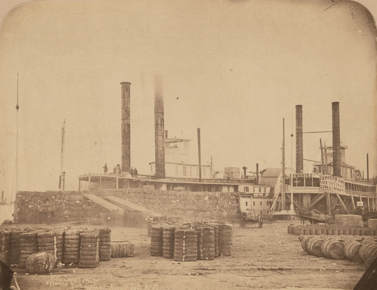 The Steamer Magnolia at the Port of New Orleans by Jay Dearborn Edwards, photograph, 1858-1861