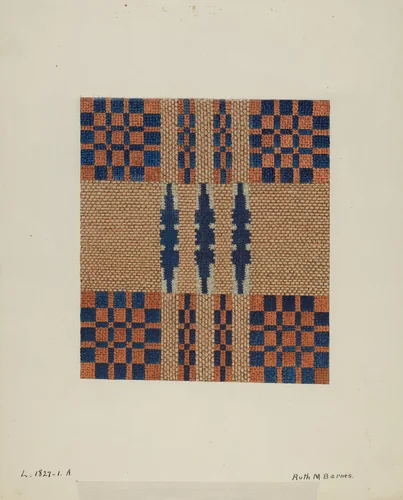 Coverlet Detail by Ruth M. Barnes, index of american design, 1935-1942