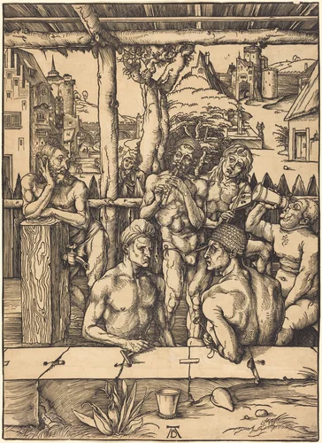 Bath House by Albrecht Dürer, print, 1496-1497
