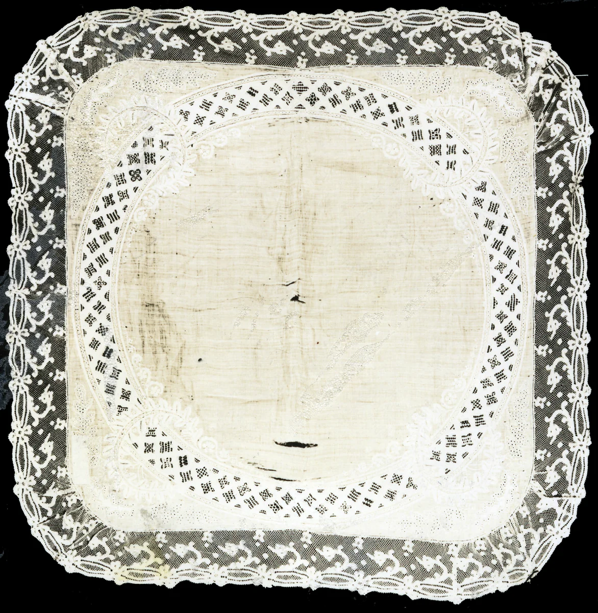 Handkerchief by France and Belgium, textile, 1860-1869