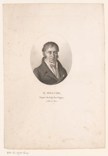 Portret van Nicolas Welche by Ambroise Tardieu, print, 1820-1821