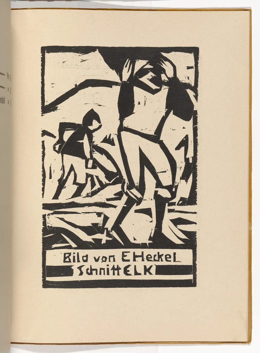 Sand Diggers at the Tiber River (Sandgräber am Tiber) (plate, folio 13) from KG Brücke by Ernst Ludwig Kirchner, illustrated book, 1910
