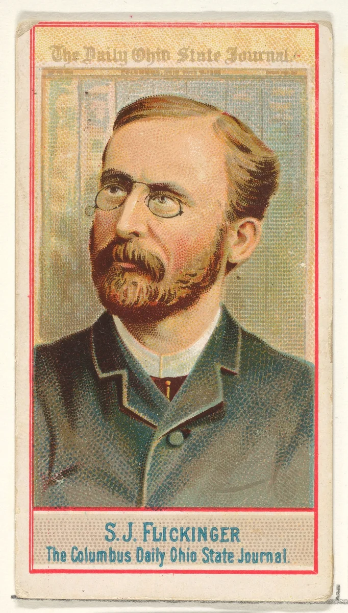 S.J. Flickinger, The Columbus Daily Ohio State Journal, from the American Editors series (N1) for Allen & Ginter Cigarettes Brands by Allen & Ginter, print, 1887