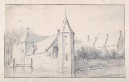 View of Castle Te Blotinghe, near The Hague by Roelant Roghman, drawing, 1646-1692
