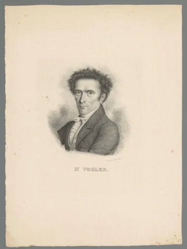 Portret van een onbekende man by E. Zinck, print, 1820-1875