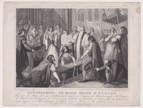 The Internment of Mary, Queen of Scots by Antonio Zecchin, print, 1794