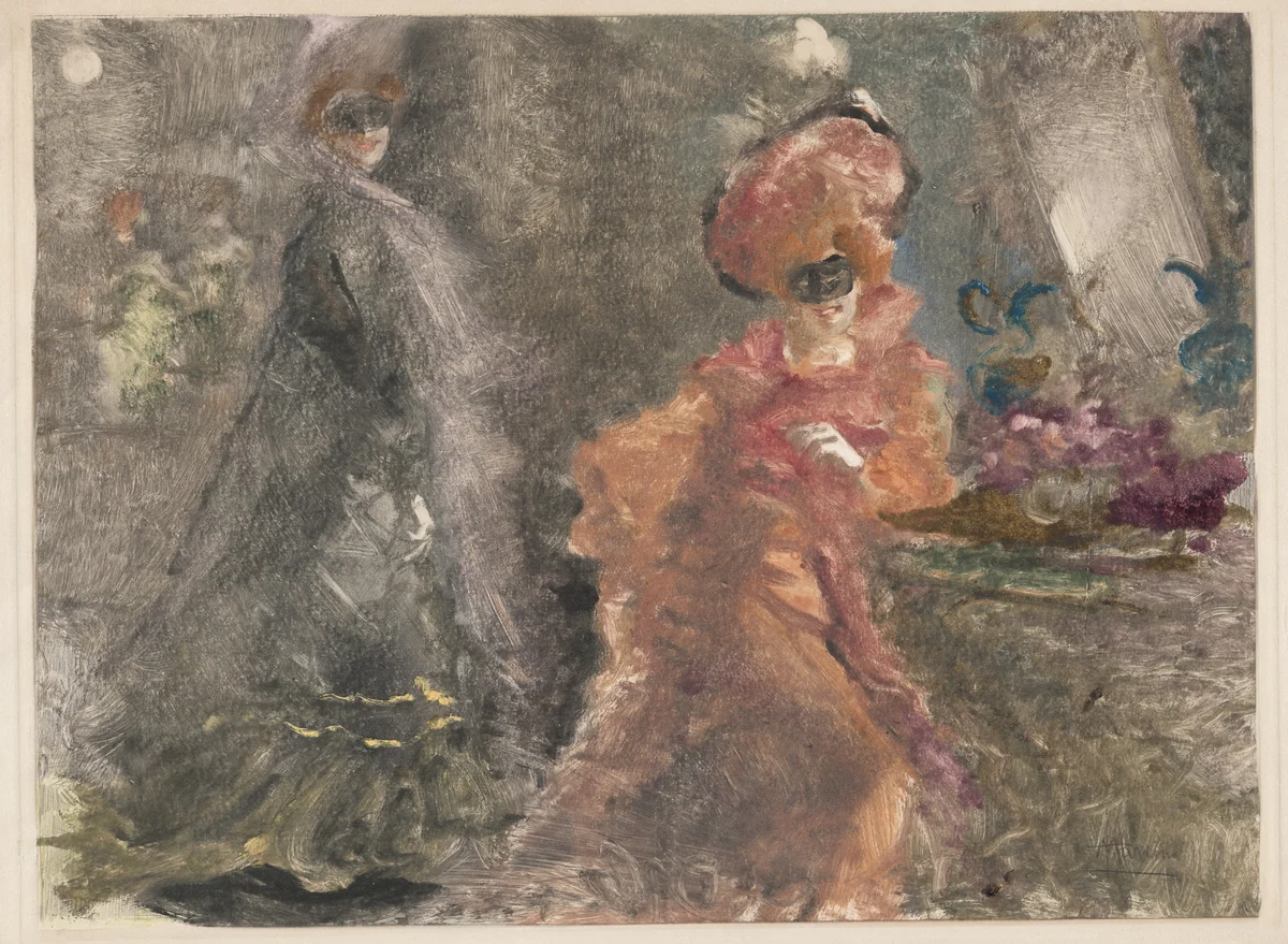 Ballo in Maschera (Masquerade Ball) by Pompeo Mariani, print, 1900-1910