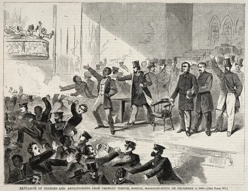 Expulsion of Negroes and Abolitionists from Tremont Temple, Boston, Massachusetts, on December 3, 1860 by Winslow Homer, print, 1860