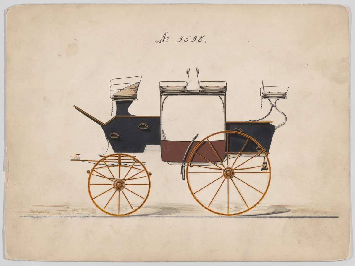 Open Coach #3538 by Brewster & Co., drawing, 1879