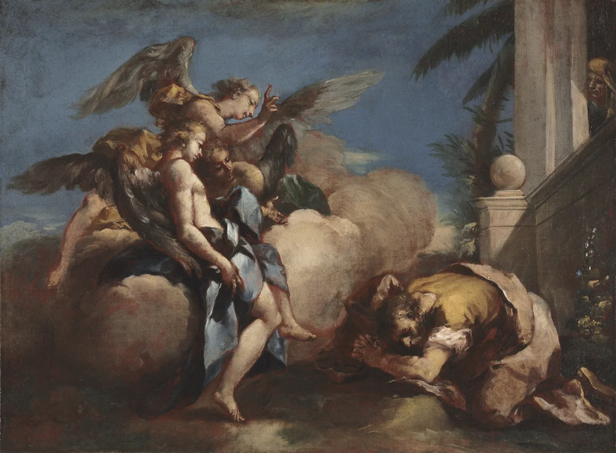 The Angels Appearing to Abraham by Francesco Guardi, painting, 1750-1759