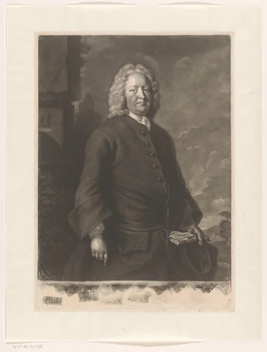 Portret van Edward Maurice by James McArdell, print, 1745-1765