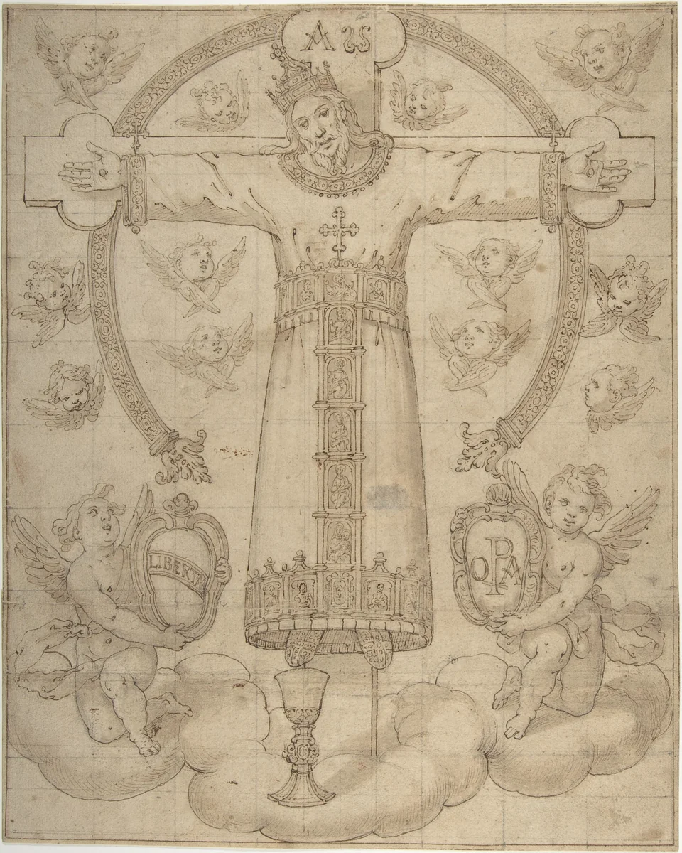 The Volto Santo of Lucca by anonymous, drawing, 1500-1600