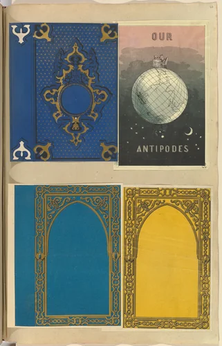 Four Lithographed Bookcovers, One for Our Antipodes by Alfred Forrester, print, 1845-1870