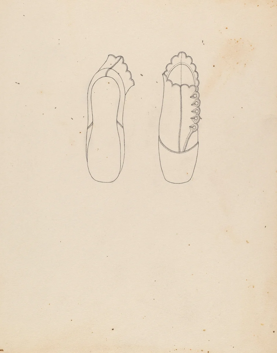 Baby Shoe by Margaret Concha, index of american design, 1935-1942