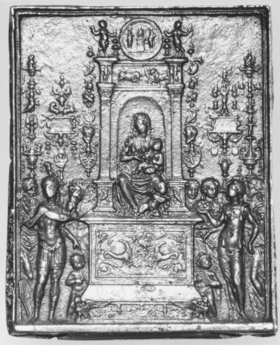Virgin and Child Enthroned with Saints by Galeazzo Mondella, metalwork, 1490-1500