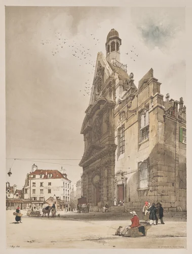 Picturesque Architecture in Paris, Ghent, Antwerp, Rouen: St. Etienne du Mont, Paris by Thomas Shotter Boys, other, 1839
