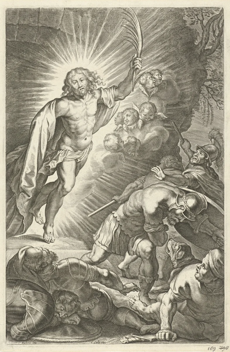 Opstanding van Christus by anonymous, print, 1614-1650
