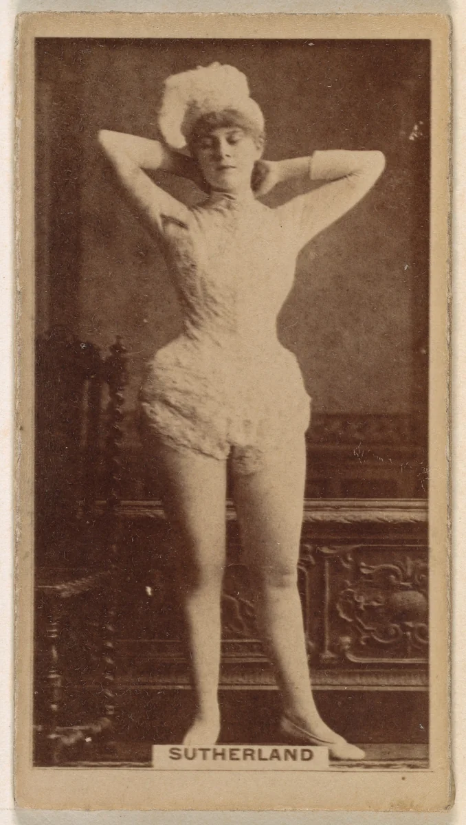 Miss Sutherland, from the Actresses series (N245) issued by Kinney Brothers to promote Sweet Caporal Cigarettes by Kinney Brothers Tobacco Company, photograph, 1890