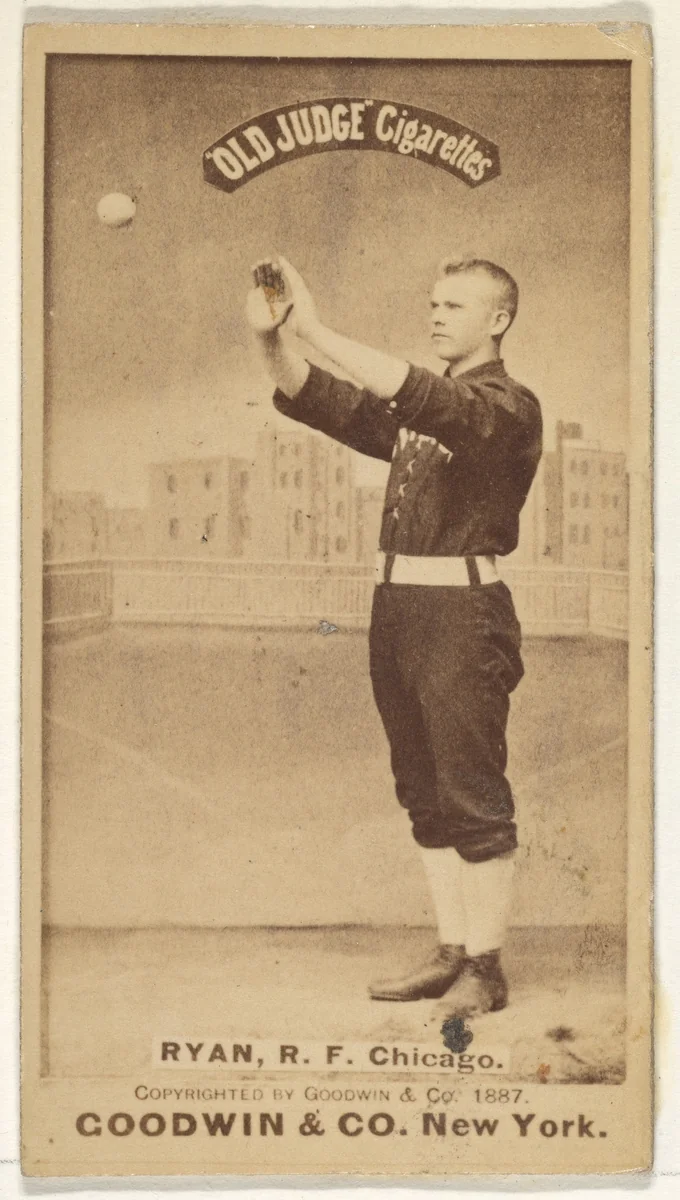 Ryan, Right Field, Chicago, from the Old Judge series (N172) for Old Judge Cigarettes by Goodwin & Company, photograph, 1887