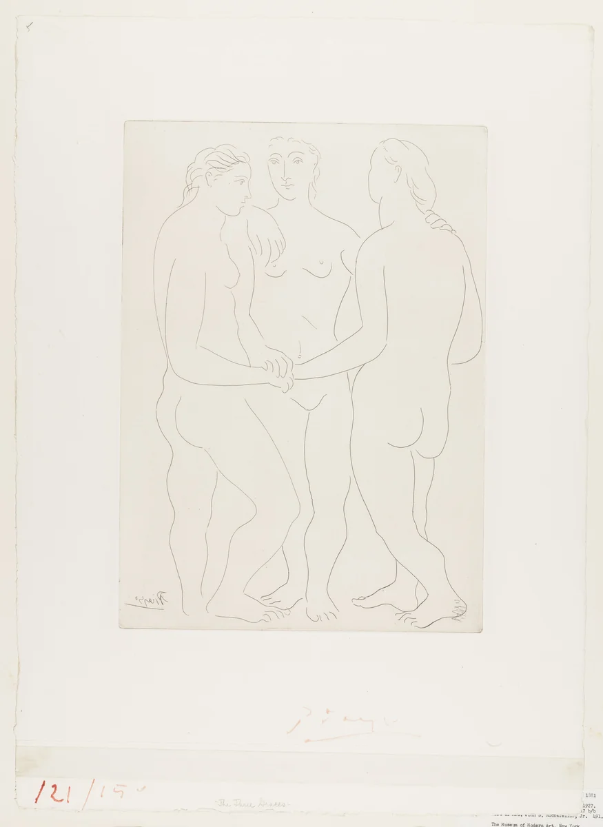 The Three Friends (Les Trois amies) by Pablo Picasso, print, 1923