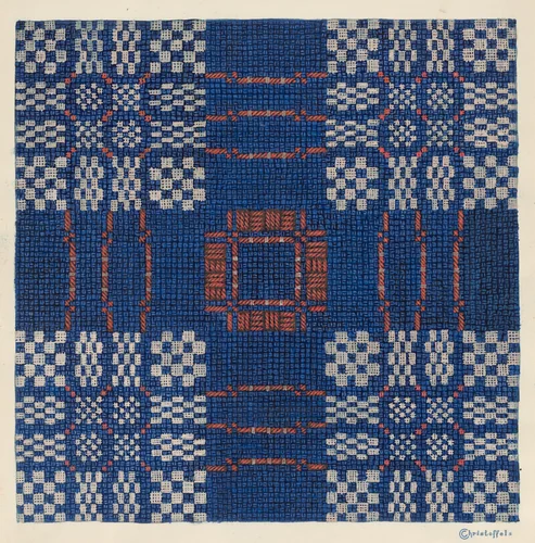 [Coverlet - section] by Cornelius Christoffels, index of american design, 1935-1942