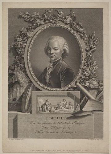 Jacques Delille by Vincenzo Vangelisti, André Pujos, print, 1777