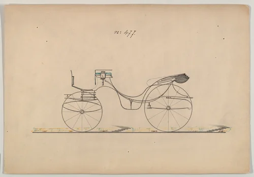 Cabriolet #477 by Brewster & Co., drawing, 1855-1865