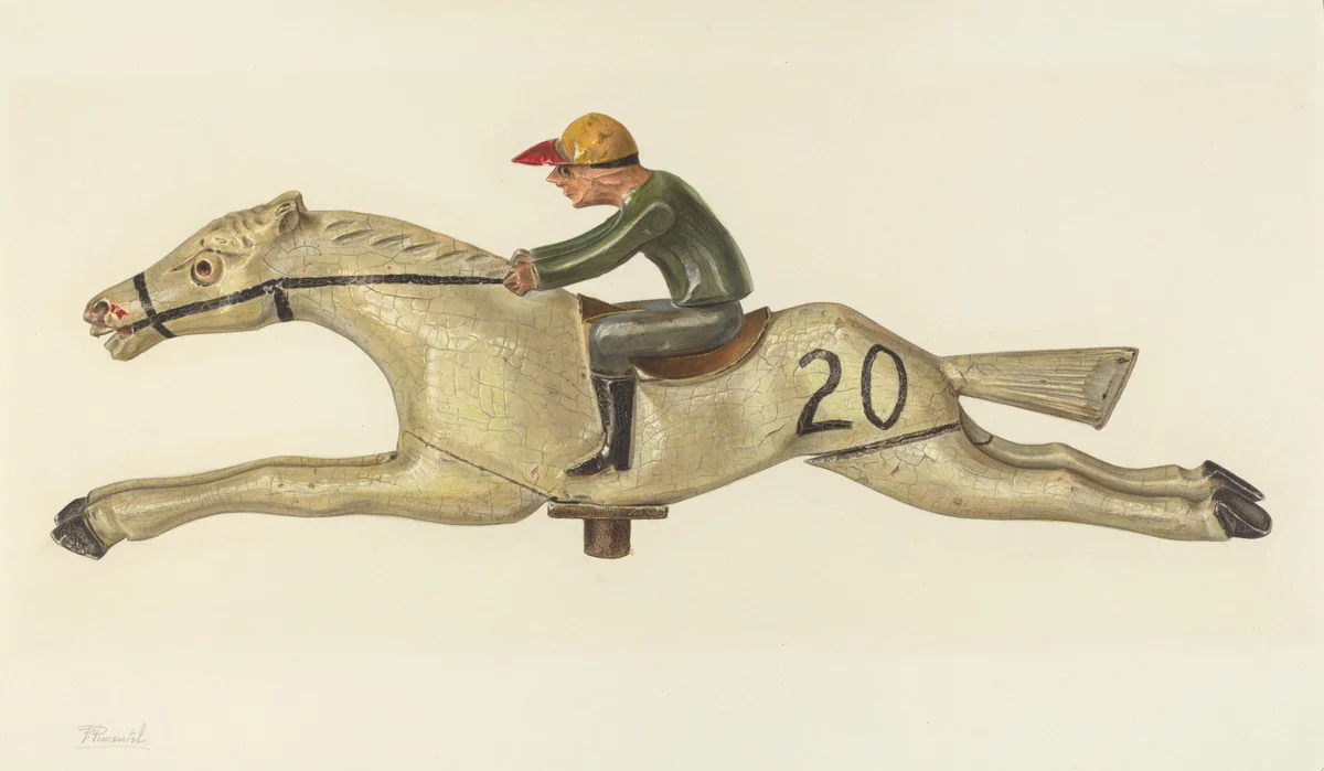Horse and Jockey by Palmyra Pimentel, index of american design, 1939