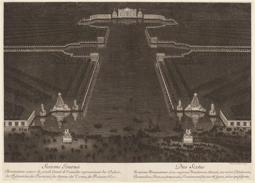 Illuminations autour du grand Canal de Versailles by Jean Lepautre, print, 1676